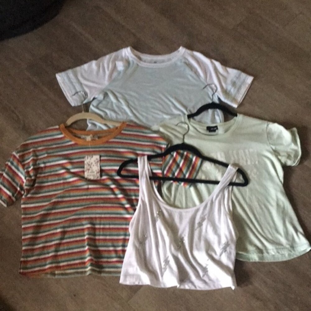 Set of 4 New tops: Express, Wet Seal, Pink Republic